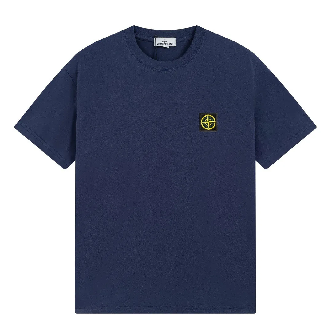 W670#P110💰 Hot new item🔥 [Stone Island Stone Island Chest Embroidered Badge Round Neck Drop Shoulder Short Sleeve T-shirt] Super versatile! A short-sleeved upper body for major celebrity internet celebrities, made of 260g combed cotton 32-count double yarn. Comfortable and breathable, customized accessories, oversize version. Dropped shoulder sleeves, very loose, same style for men and women, suitable for couples💑 Match as you like. The upper body is super beautiful. Color: Black White Apricot Gray Navy Size: M L XL XXL Ｍ Shoulder Width 47 Bust 52 Length 70 L Shoulder Width 48 Bust 54 Length 72 XL Shoulder width 59 Bust 56 Length 74 XXL Shoulder width 50 Bust 58 Length 76
